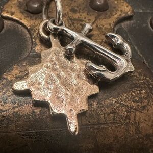 James Avery Four Winds Anchor Pendant Sterling Silver and Bronze Retired.